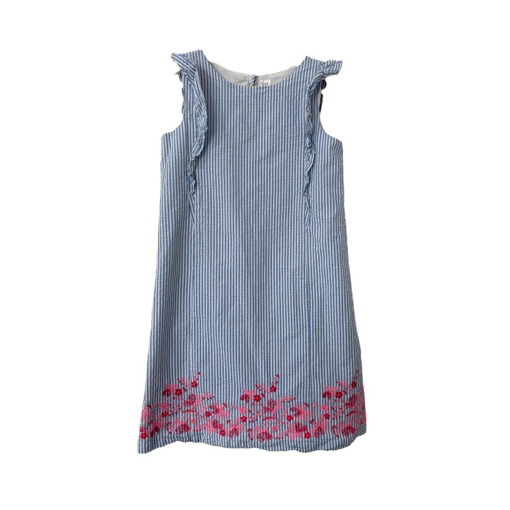 GAP Blue and Pink Sundress with Flutter Sleeves